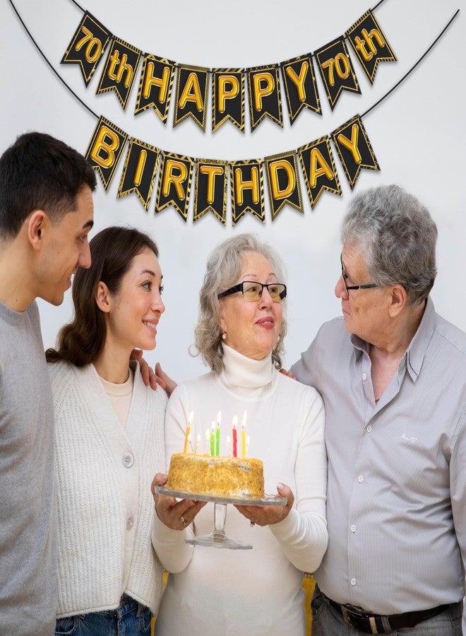 Wobbox 70th Happy Birthday Banner, 70th Happy Birthday Decoration Items (Black) (FP4534) - Image 5